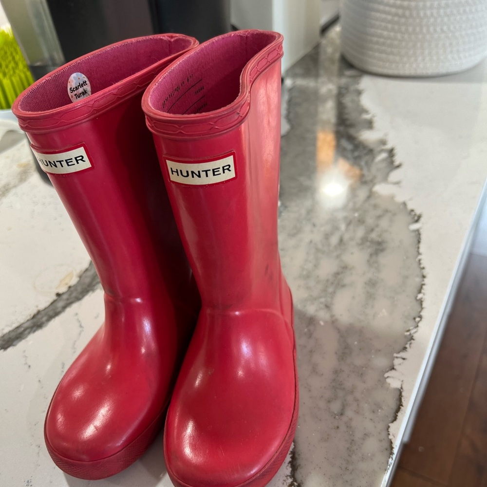 Pink hunter rain boots kids